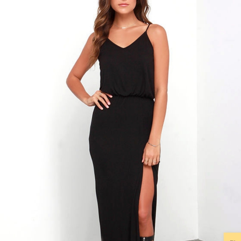 Lulu's Make It Official Black Maxi Dress